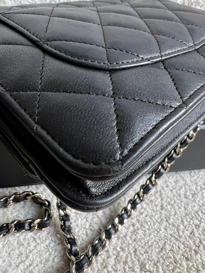 Chanel Wallet on Chain in Black Lambskin Silver Hardware (RRP £2,930)