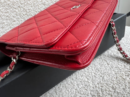 Chanel Red Lambskin Wallet on Chain (RRP £2,930)