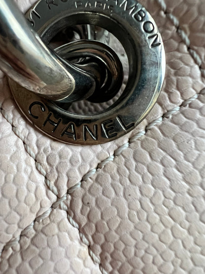 Chanel Light Pink Caviar Grand Shopper Tote with silver hardware (GST)