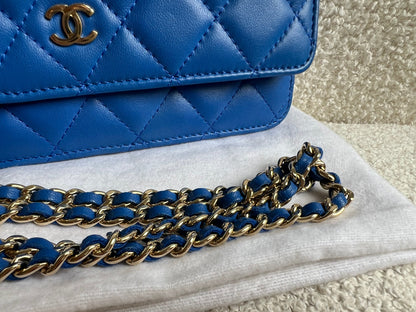 Chanel Blue Lambskin Wallet on Chain (RRP £2,930)
