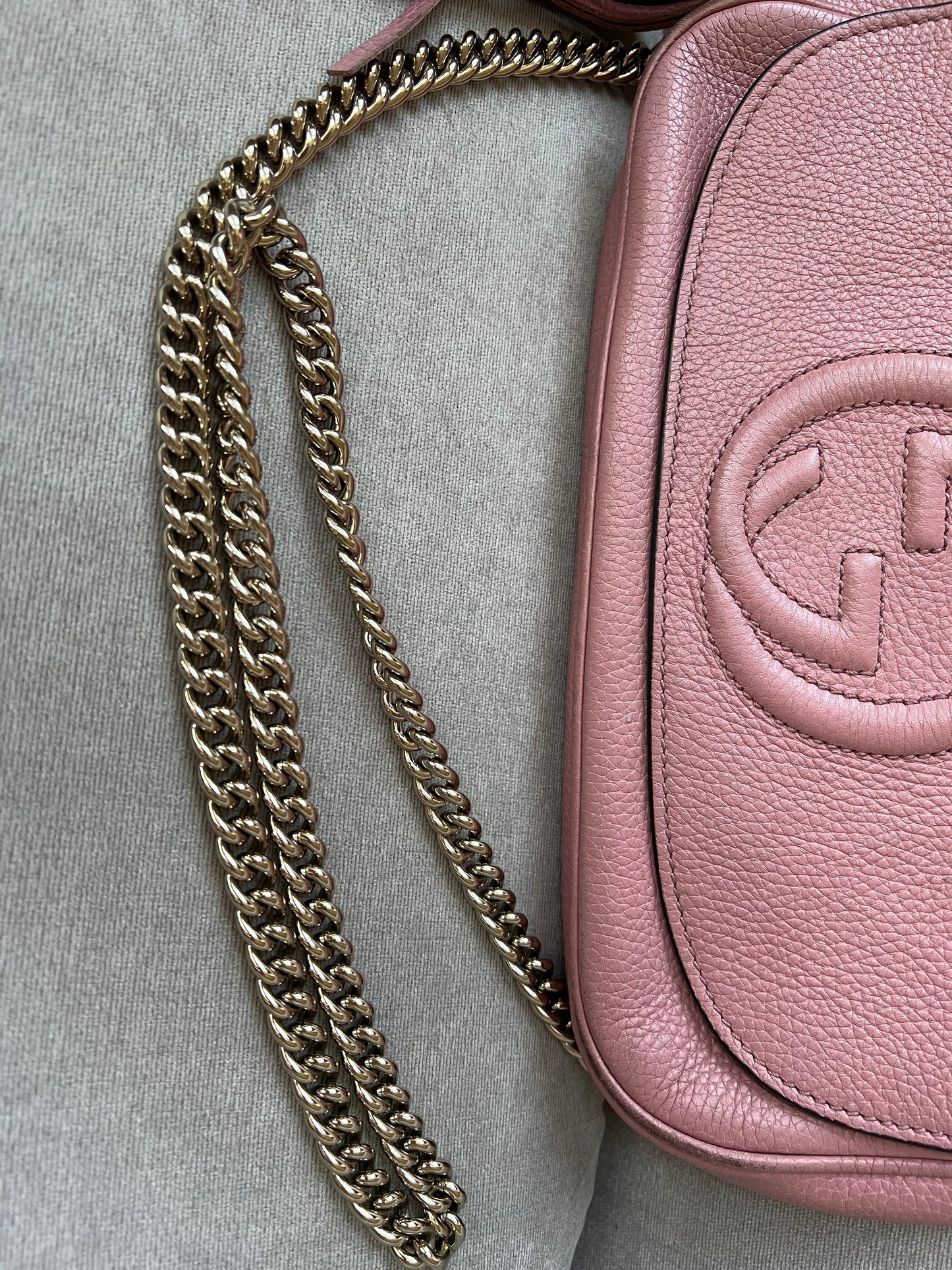 Gucci Rose Pink Soho Disco Crossbody Flap Bag (RRP £1050)