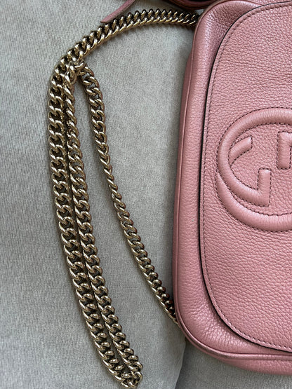 Gucci Rose Pink Soho Disco Crossbody Flap Bag (RRP £1050)