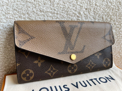 Louis Vuitton Sarah Wallet in reverse Monogram and Brown (RRP £550)