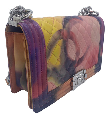 Chanel 15P Limited Edition Flower Power Medium Lambskin Boy Flap Bag