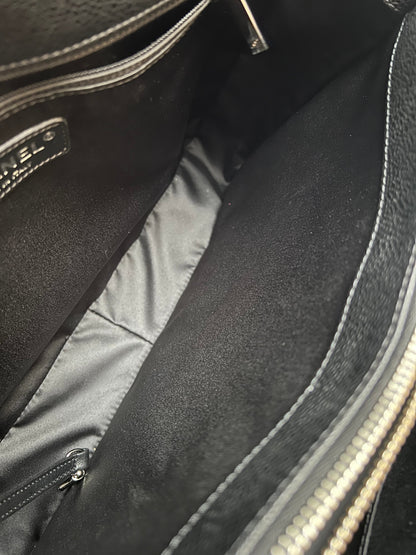 Chanel Black Caviar Grand Shopper Tote (GST) Silver Hardware