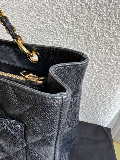 Chanel Black Caviar Grand Shopper Tote Gold Hardware (GST)