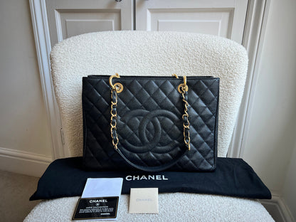 Chanel Black Caviar Grand Shopper Tote Gold Hardware (GST)