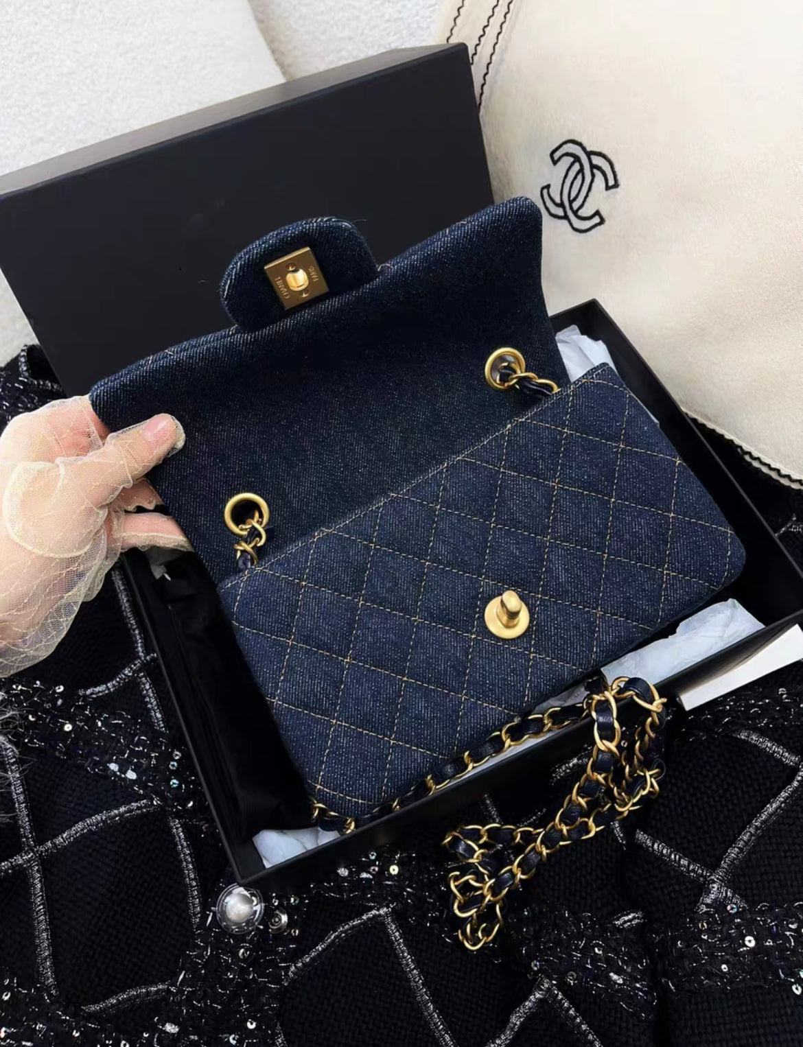 Chanel Mini Flap Gold Shoulder Bag