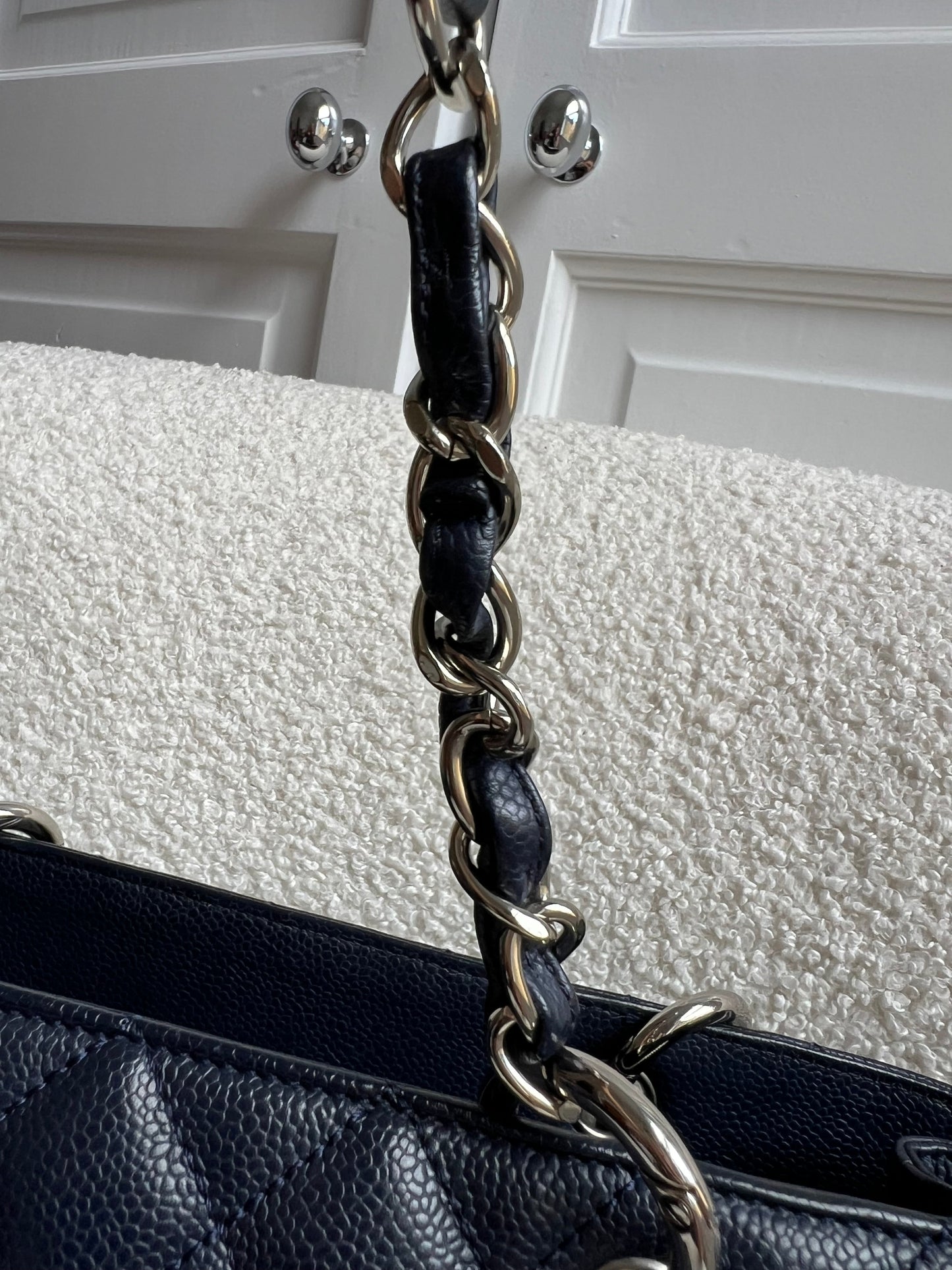 Chanel Navy Blue Caviar Grand Shopper Tote (GST)
