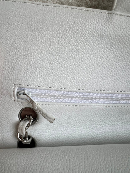 Chanel Medium Classic Flap in White Caviar (RRP £9090)