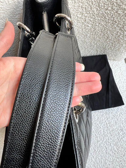Chanel Black Caviar Grand Shopper Tote (GST) Silver Hardware