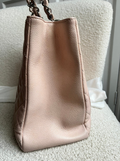 Chanel Light Pink Caviar Grand Shopper Tote with silver hardware (GST)