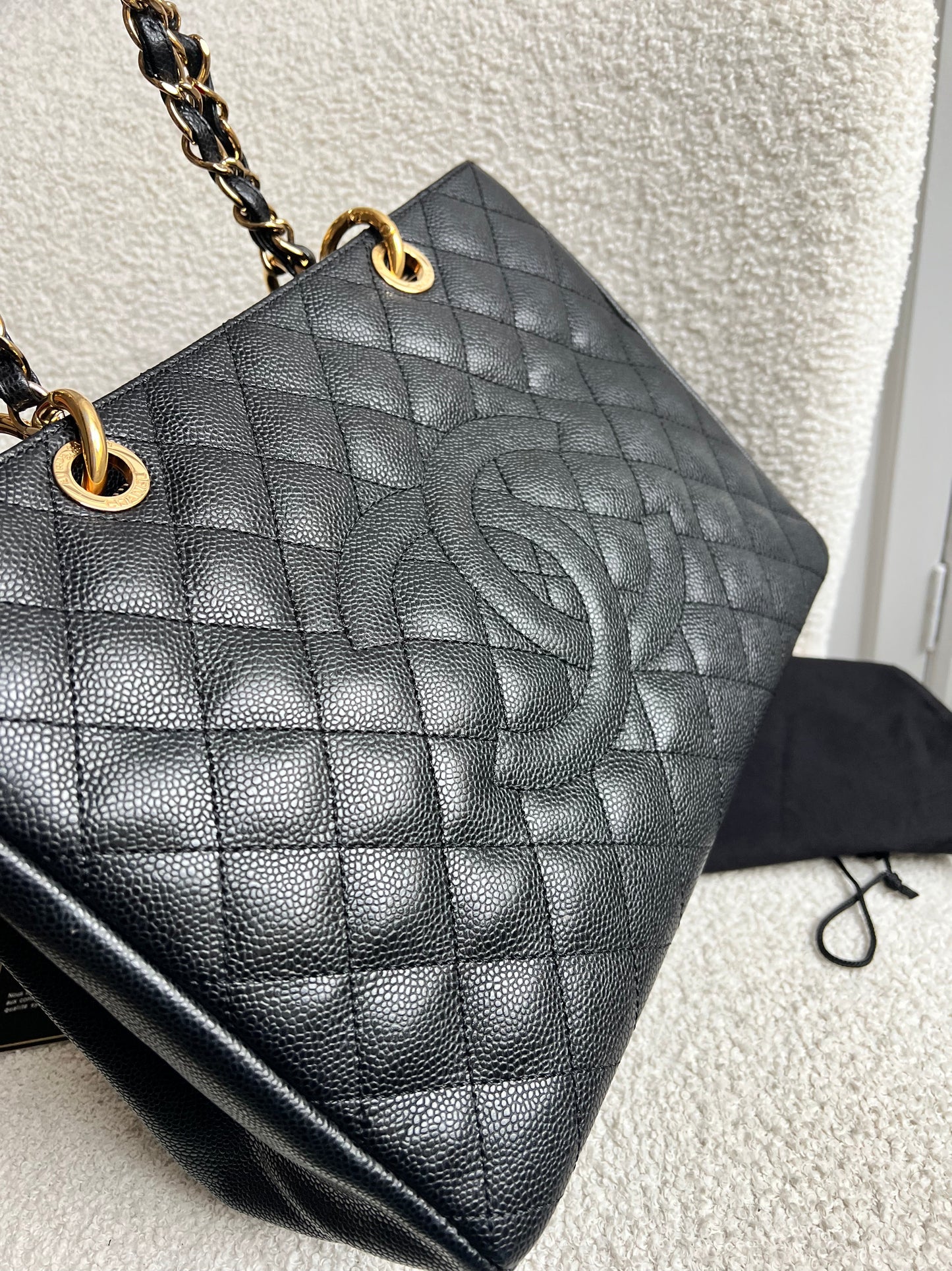 Chanel Black Caviar Grand Shopper Tote Gold Hardware (GST)