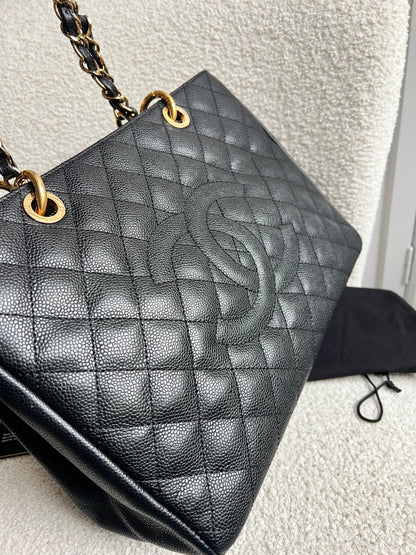Chanel Black Caviar Grand Shopper Tote Gold Hardware (GST)