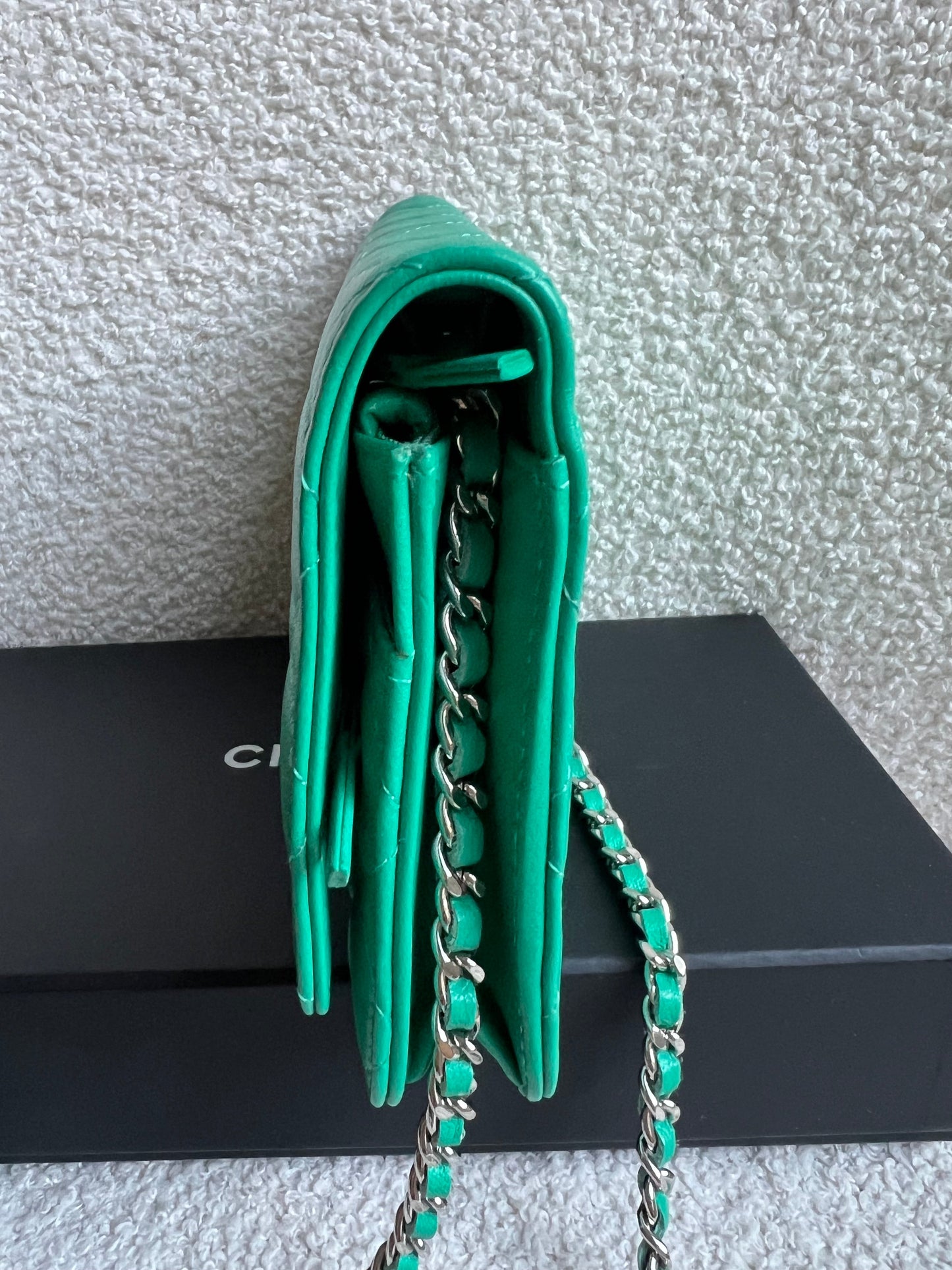 Chanel Turquoise Lambskin Wallet on Chain (RRP £2,930)