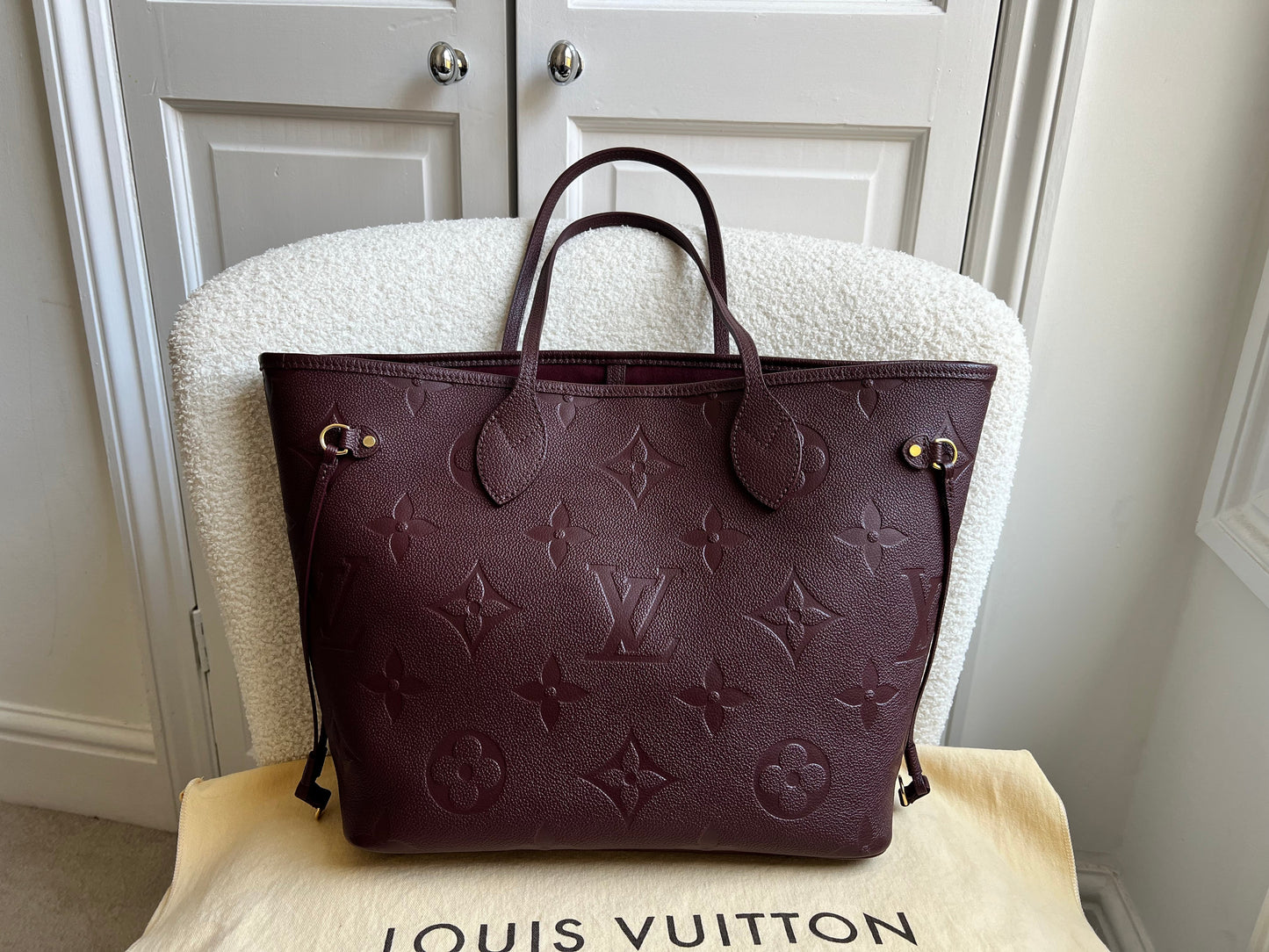 Louis Vuitton Neverfull MM Wine Empreinte (RRP £1,970)