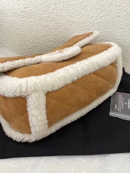 Chanel 18 Shearling Coco Neige Flap Bag Jumbo