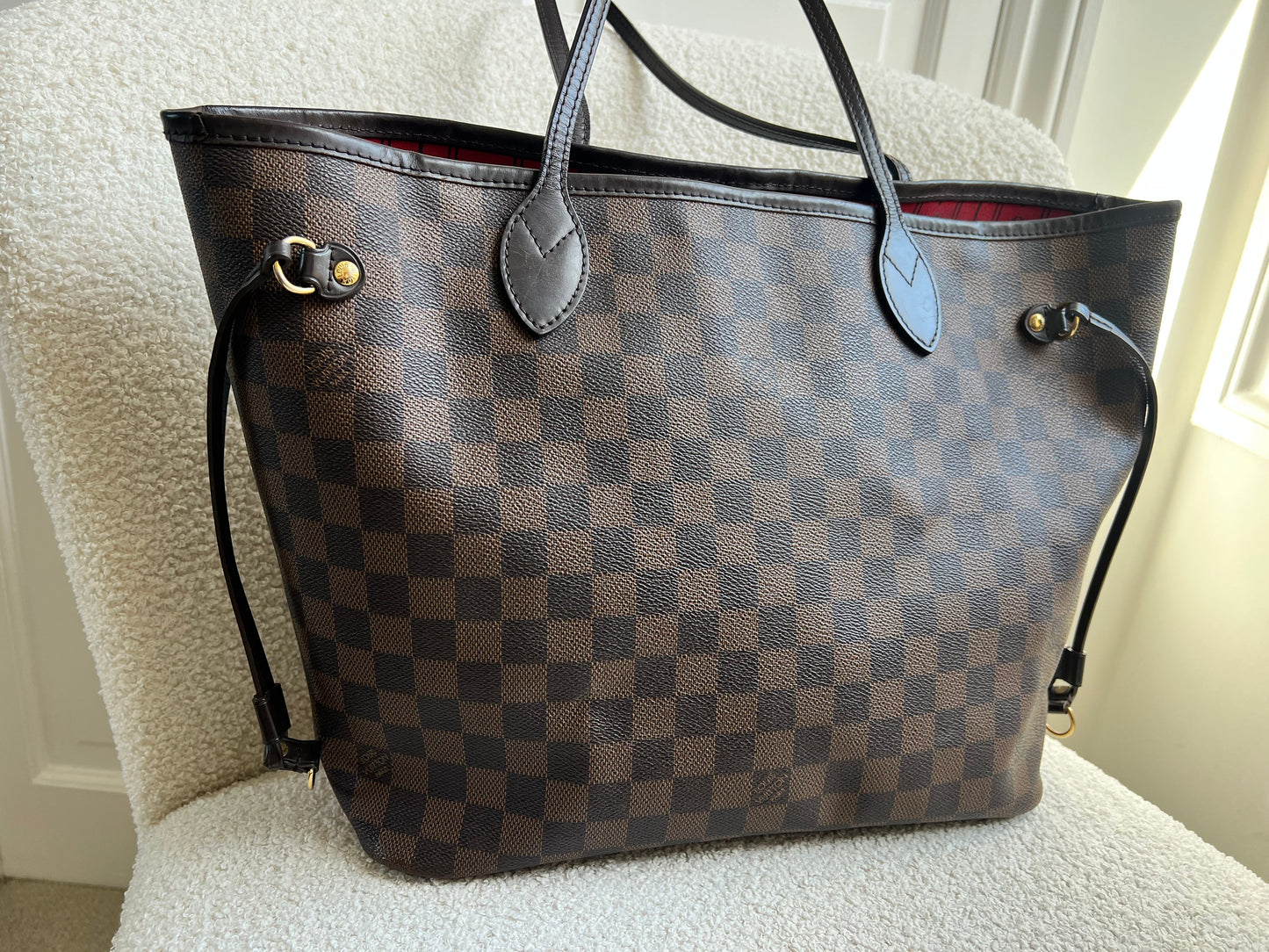 Louis Vuitton Neverfull MM Damier Ebene Cherry Interior (RRP £1,430)