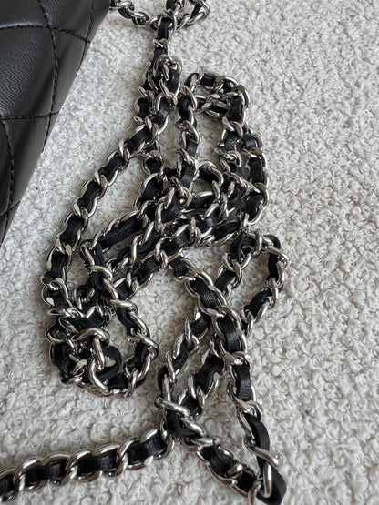 Chanel Wallet on Chain in Black Lambskin Silver Hardware (RRP £2,930)