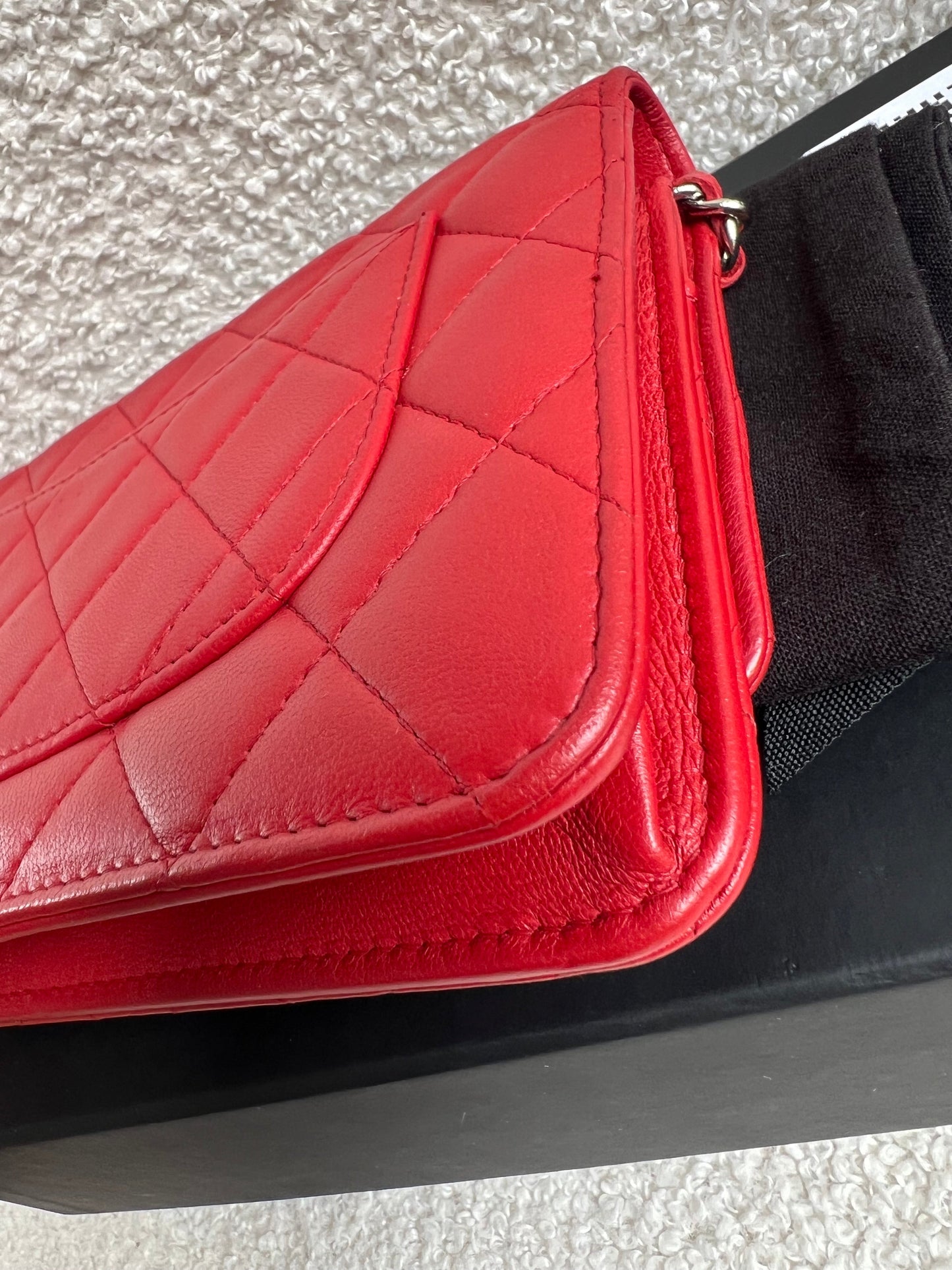 Chanel Red Lambskin Wallet on Chain (RRP £2,930)