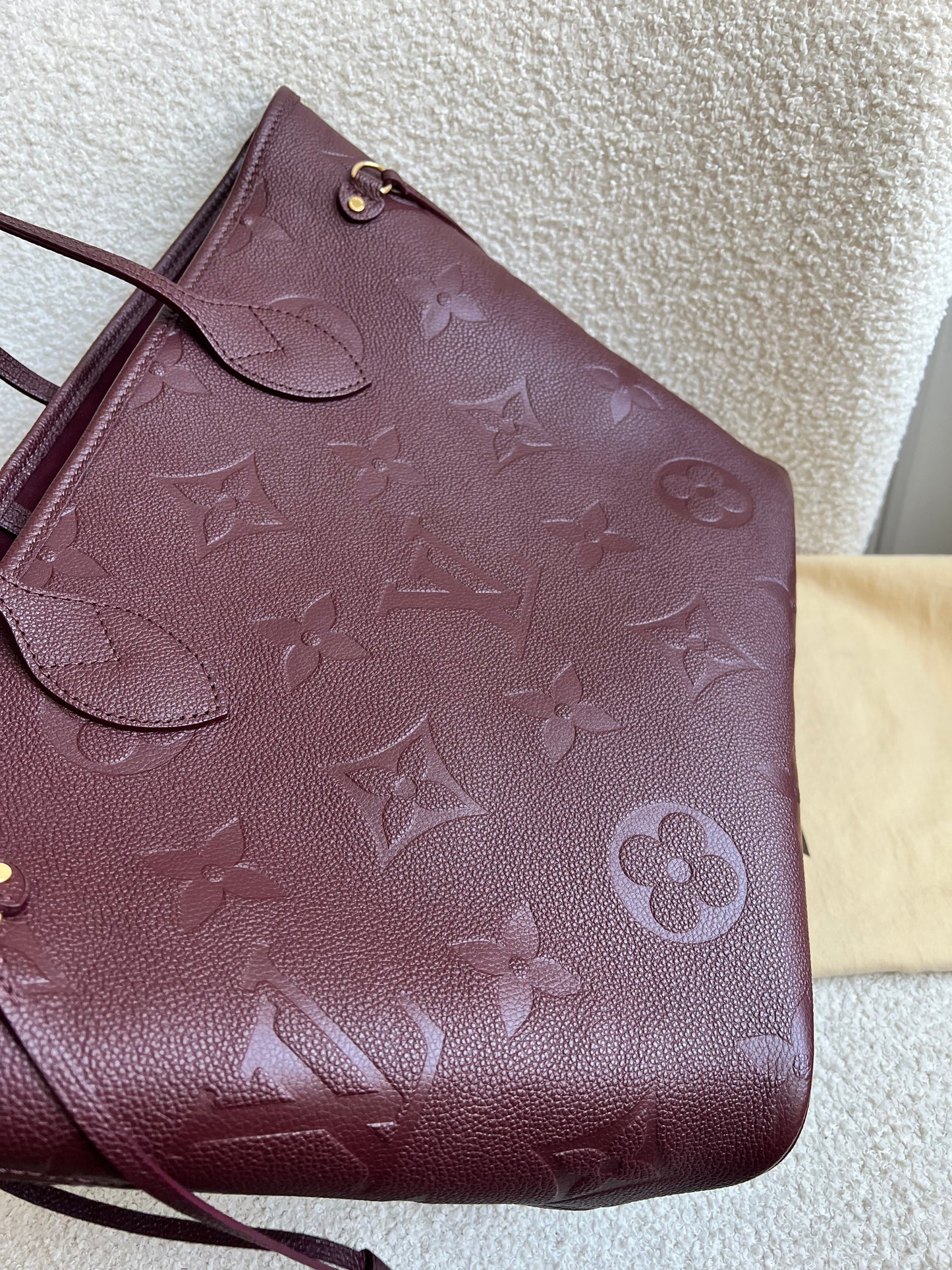 Louis Vuitton Neverfull MM Wine Empreinte (RRP £1,970)