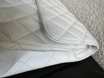 Chanel Medium Classic Flap in White Caviar (RRP £9090)