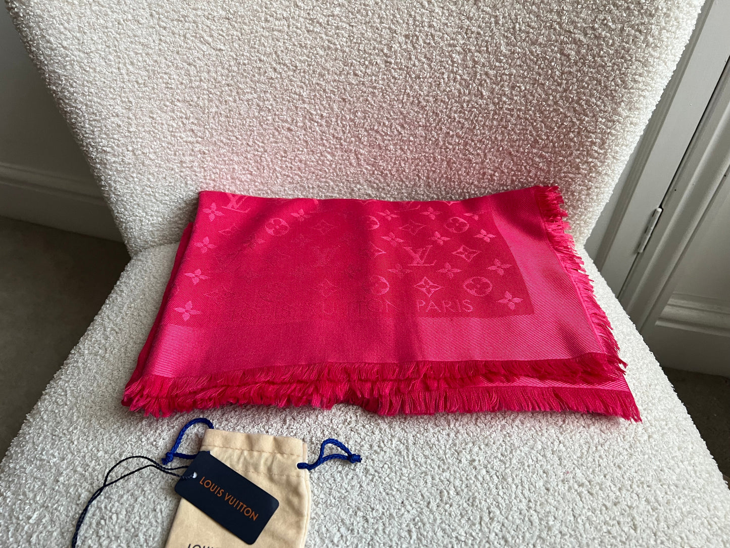 Louis Vuitton Fuchsia Monogram Shawl (RRP £475)