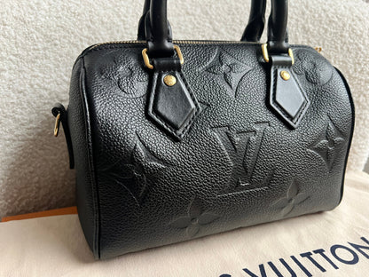 Louis Vuitton Speedy Black Empreinte Bandouliere 20 (RRP £1960)