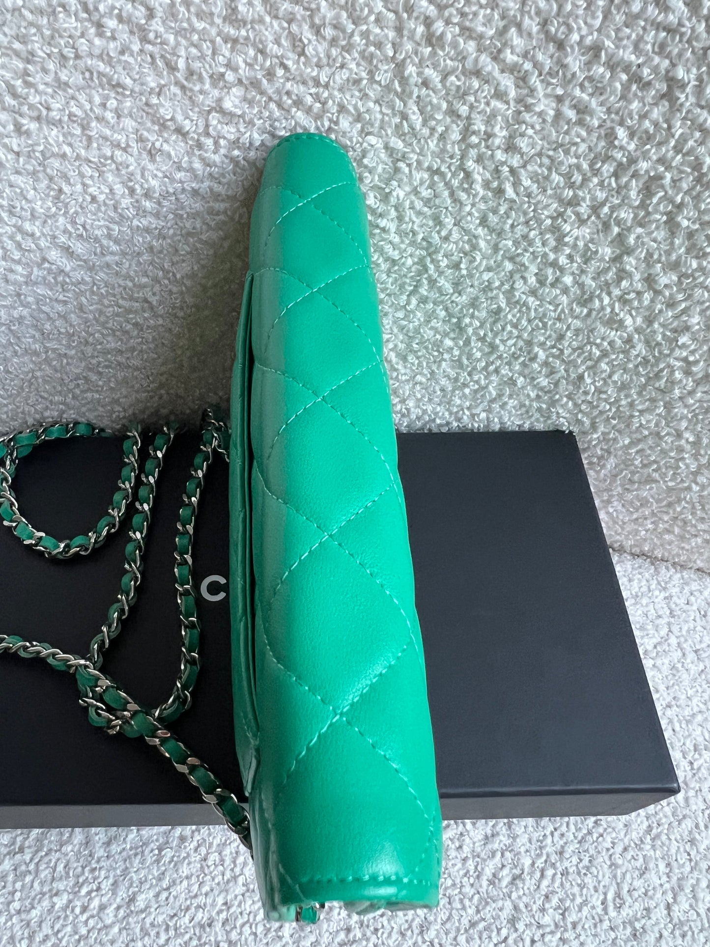 Chanel Turquoise Lambskin Wallet on Chain (RRP £2,930)