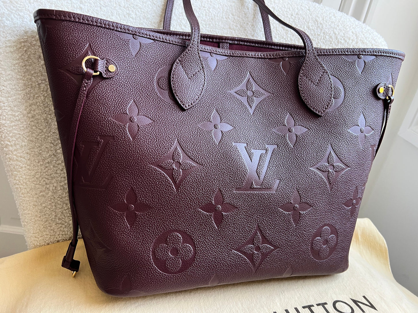 Louis Vuitton Neverfull MM Wine Empreinte (RRP £1,970)