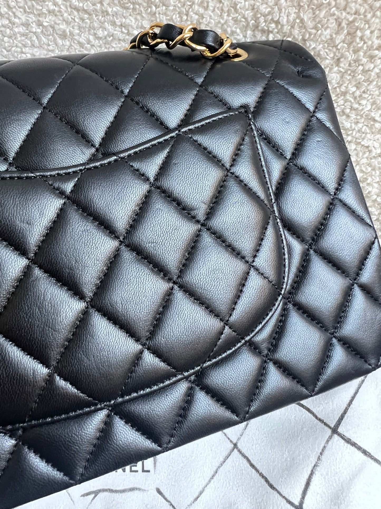 Chanel Medium Classic Flap in Black Lambskin Gold hardware (RRP £9090)