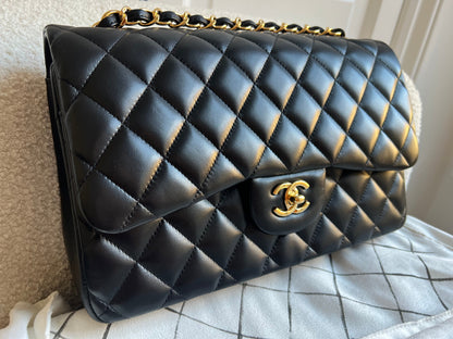 Chanel Jumbo Classic Flap in Black Lambskin Gold Hardware (RRP £9,830)