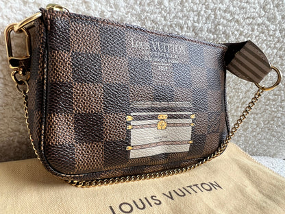 Louis Vuitton Limited Edition Trunks and Locks Mini Pochette Accessoires in Damier Ebene