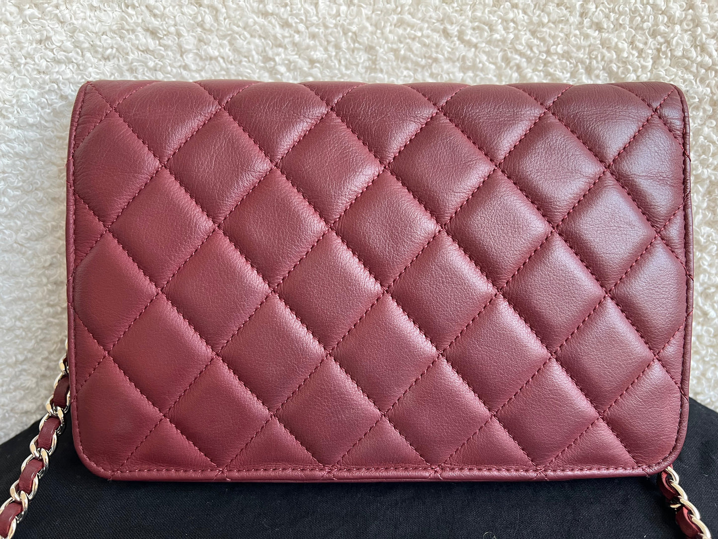 Chanel Burgundy Lambskin Wallet on Chain