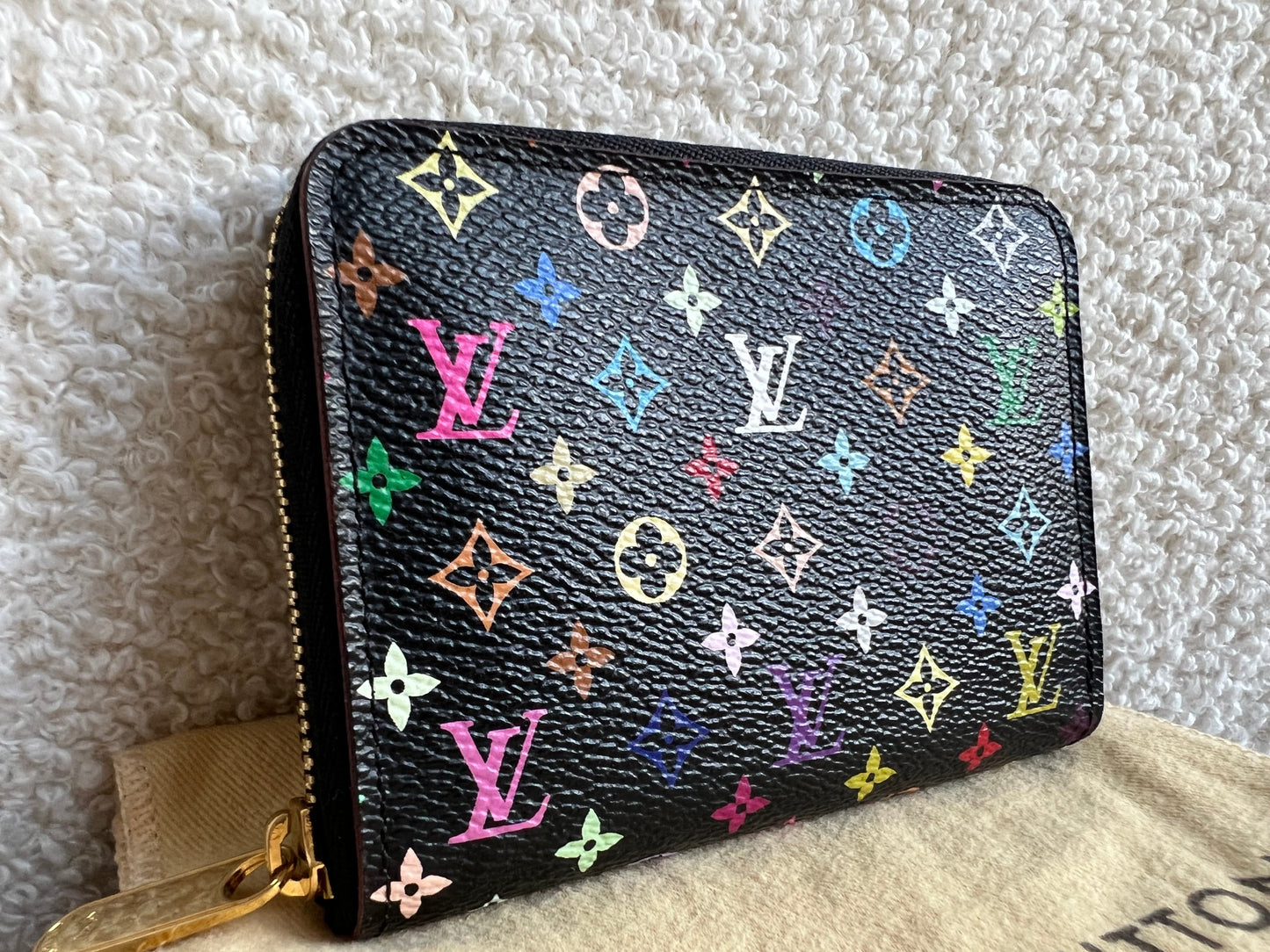 Louis Vuitton Zippy Coin Purse in Black Multicolore Monogram