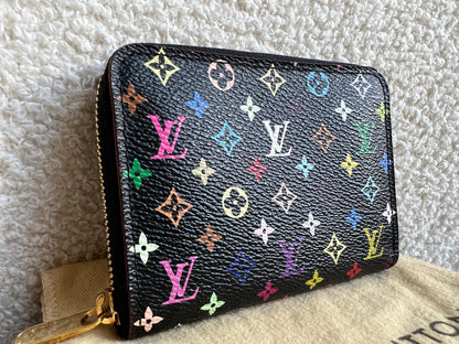 Louis Vuitton Zippy Coin Purse in Black Multicolore Monogram