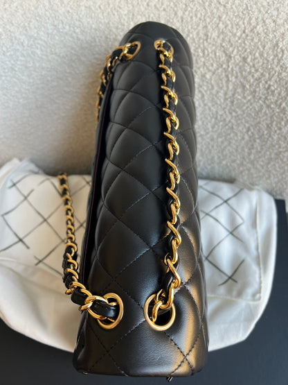 Chanel Jumbo Classic Flap in Black Lambskin Gold Hardware (RRP £9,830)