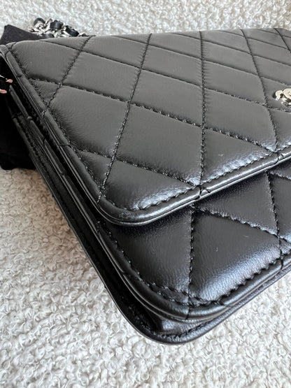 Chanel Wallet on Chain in Black Lambskin Silver Hardware (RRP £2,930)