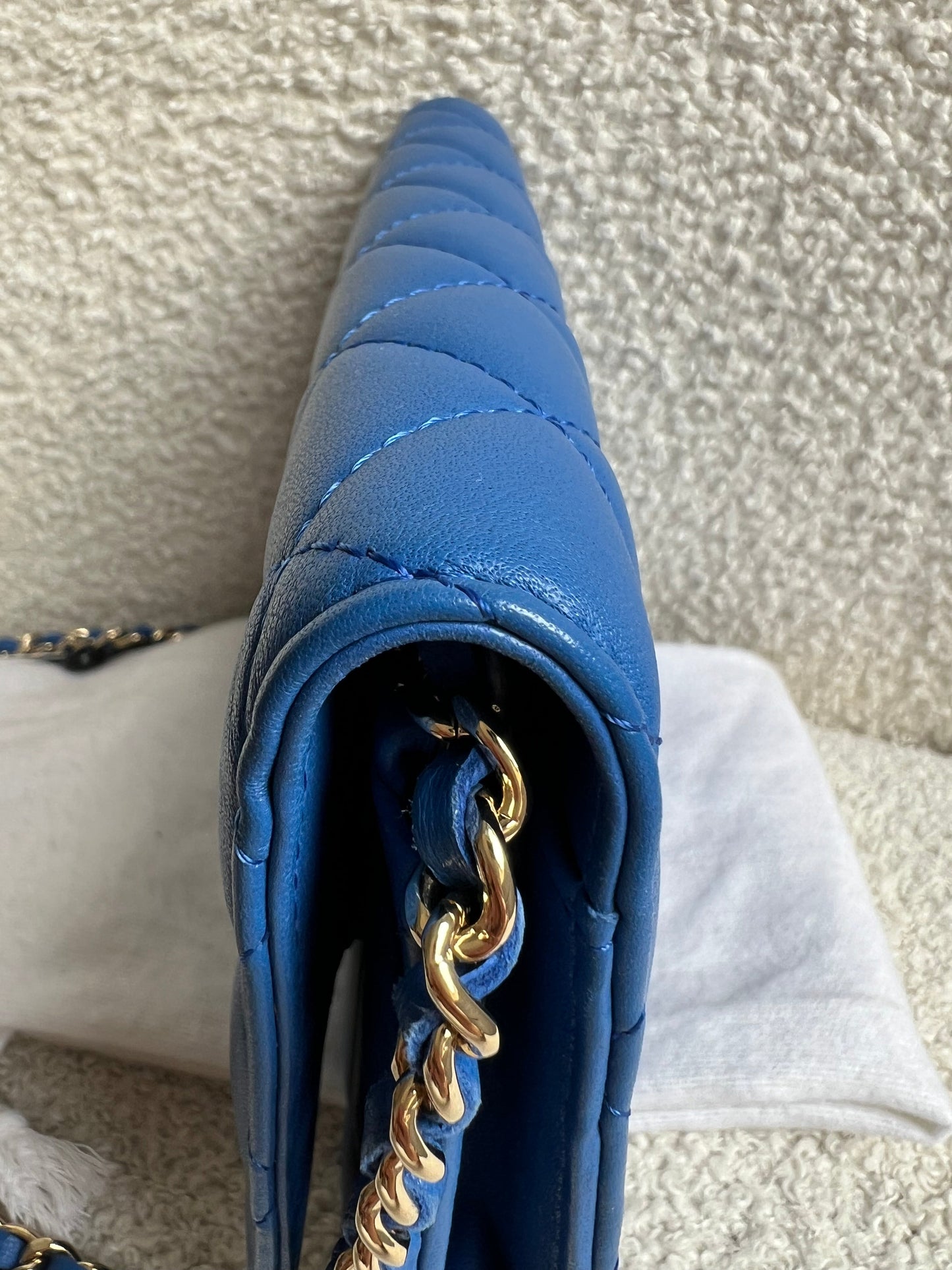 Chanel Blue Lambskin Wallet on Chain (RRP £2,930)