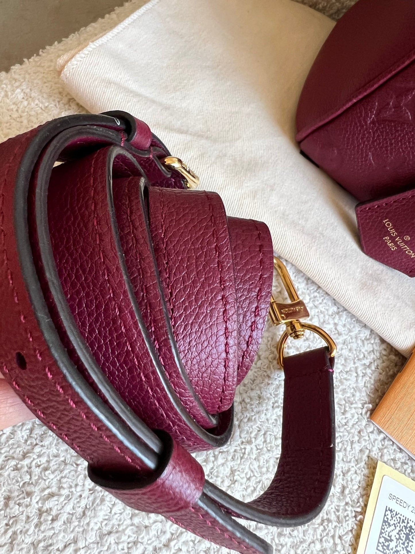 Louis Vuitton Speedy 25 Raisin Empreinte (RRP £1,840)