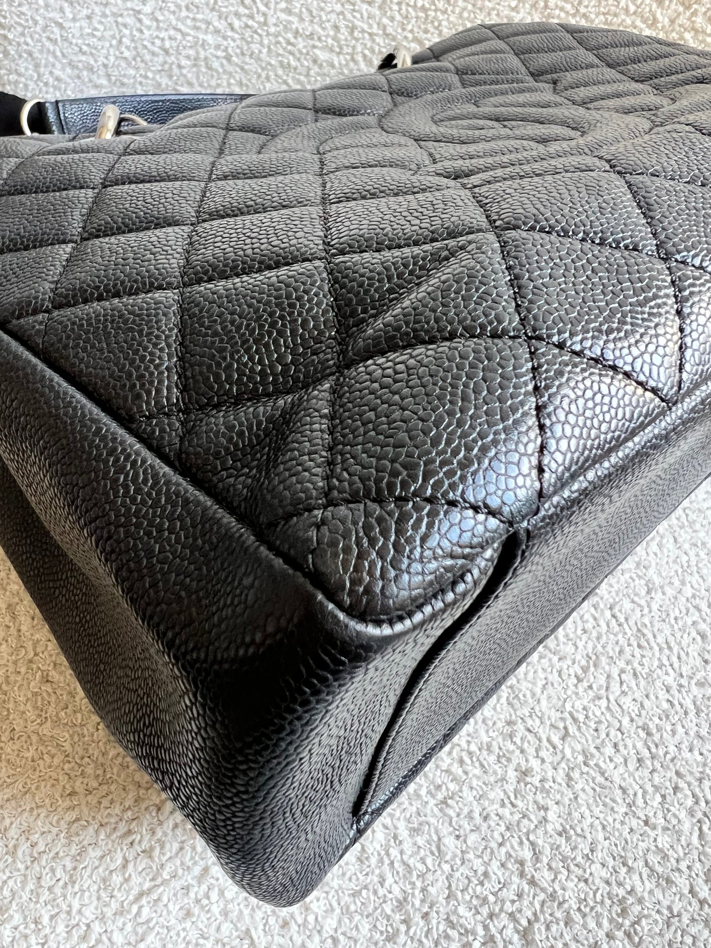 Chanel Black Caviar Grand Shopper Tote (GST) Silver Hardware