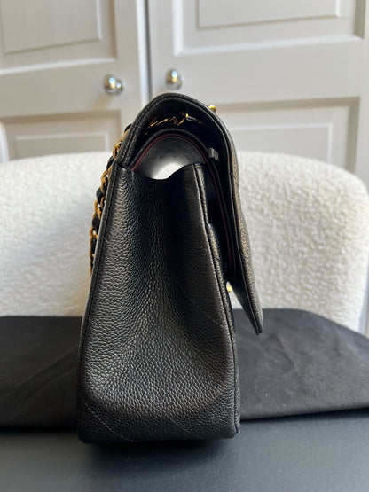 Chanel Jumbo Double Flap in Black Caviar with gold hardware (RRP £9830)