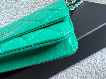 Chanel Turquoise Lambskin Wallet on Chain (RRP £2,930)
