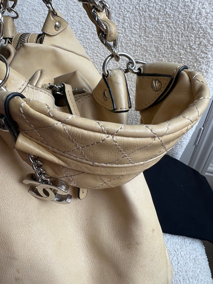 Chanel Beige Edgy Lambskin Large Hobo