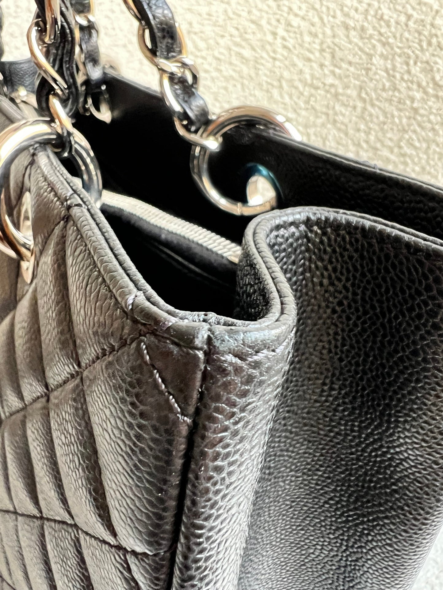 Chanel Black Caviar Grand Shopper Tote (GST) Silver Hardware