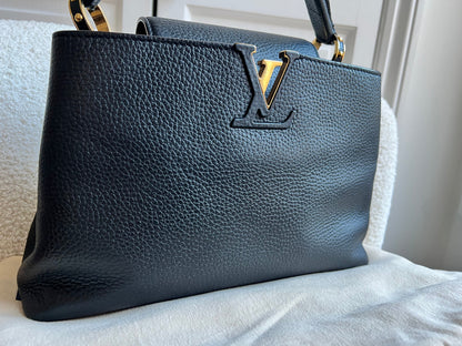 Louis Vuitton Capucines MM Black with Silver Hardware (RRP £4,350)