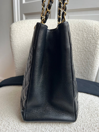 Chanel XL Black Caviar Grand Shopper Tote Gold Hardware (GST)