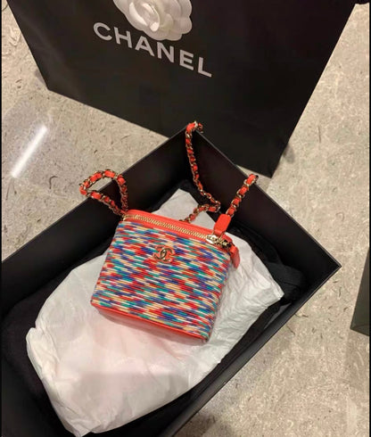 Chanel Vanity Lambskin Gold Clutch