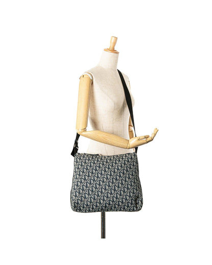 Canvas Crossbody Bag with Adjustable Strap and Zip Closure