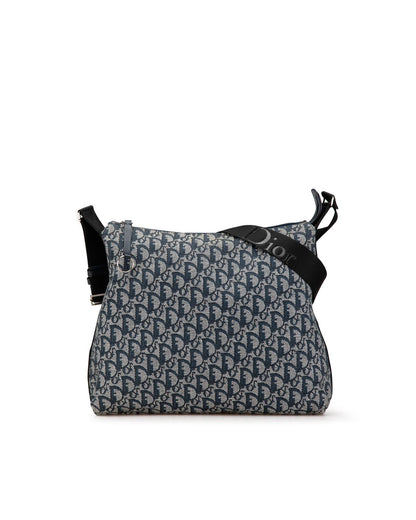 Canvas Crossbody Bag with Adjustable Strap and Zip Closure